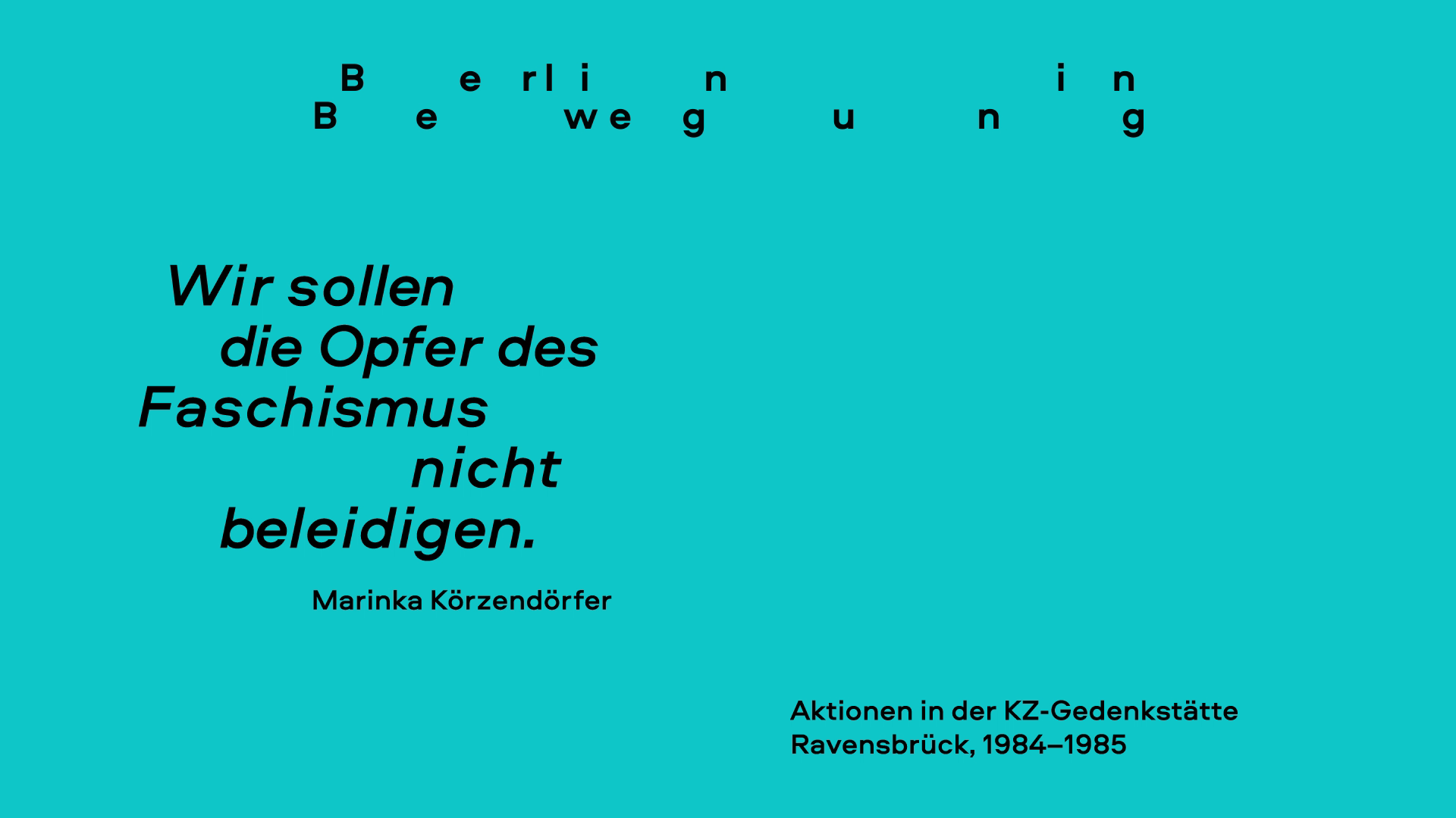 Zeitzeug*innen-Interview mit Marinka Körzendörfer im Rahmen des Projektes Berlin in Bewegung